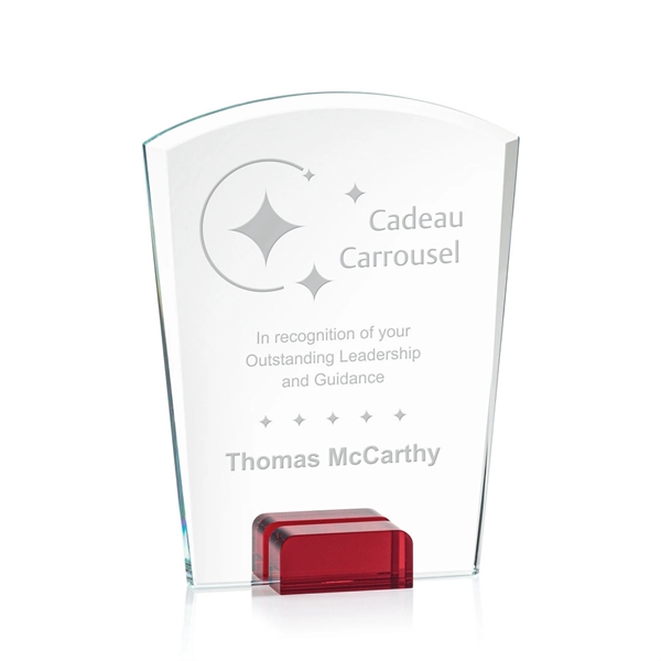 Unique curved top award with starfire optical crystal base.... from ASI 84592 St Regis Group / St Regis