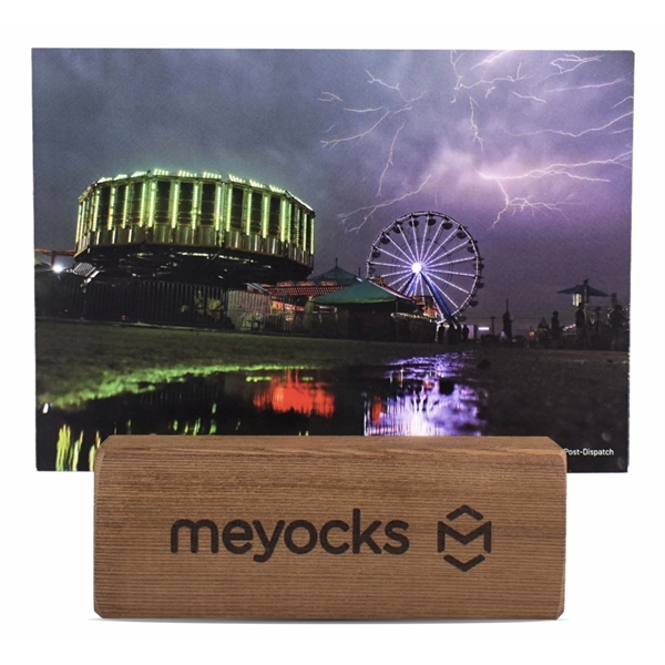 Cedar wood block display for Calendar cards, diplay cards or business... from ASI 72657 Active Life Promo / Ingrain Promo