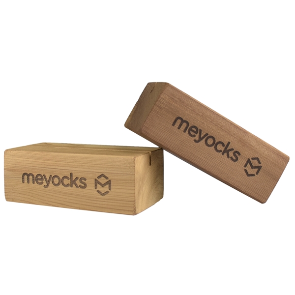 Cedar wood block display for Calendar cards, diplay cards or business... from ASI 72657 Active Life Promo / Ingrain Promo