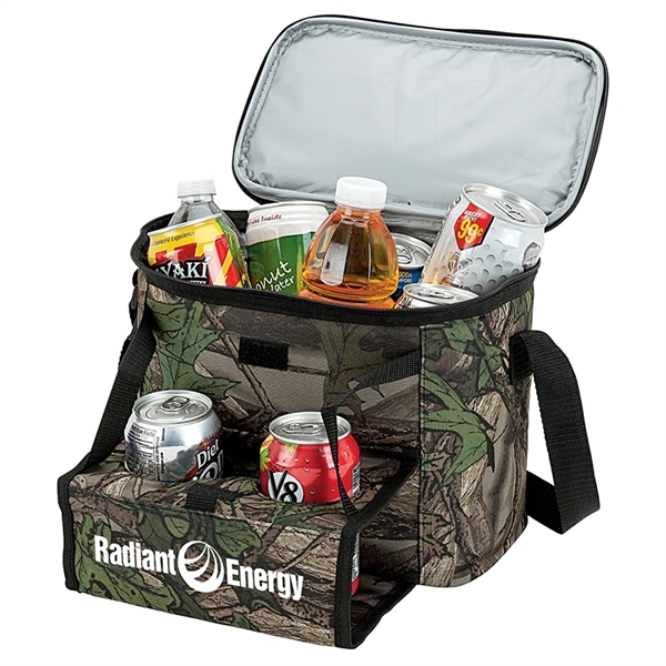 5.62" x 8.75" x 10.25" Huntwood camo 12-can cooler with heat-sealed... from ASI 67866 Logomark/Valumark