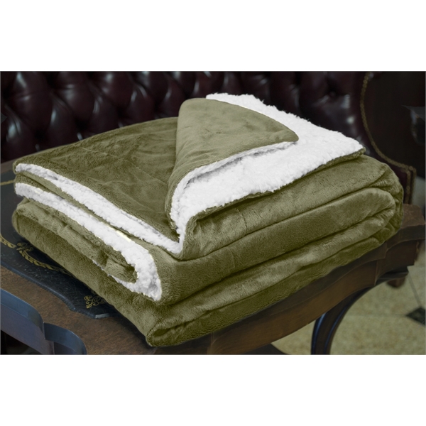 Luxurious ultra plush faux sherpa blanket on one side and micro... from ASI 40544 Binaco