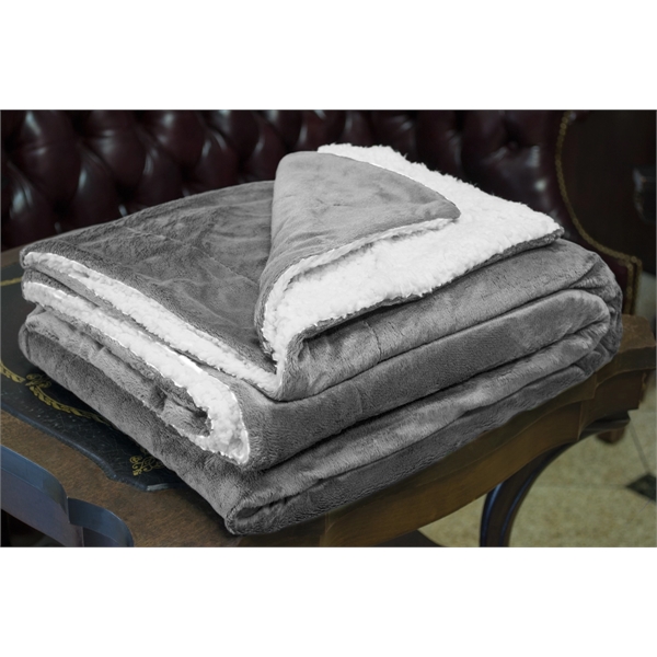 Luxurious ultra plush faux sherpa blanket on one side and micro... from ASI 40544 Binaco