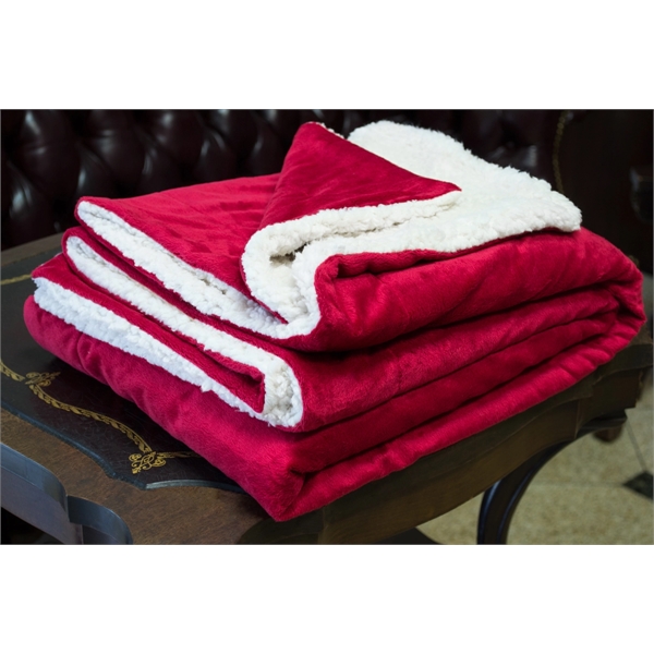 Luxurious ultra plush faux sherpa blanket on one side and micro... from ASI 40544 Binaco