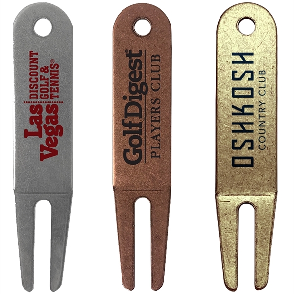 Bent golf divot tool made of metal available in three colors:... from ASI 38120 Ball Pro / Diversified Quality Kitchenware