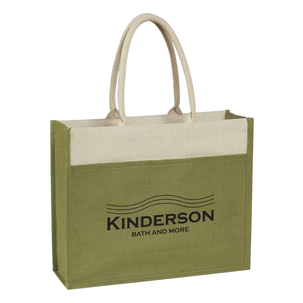 Jute Tote with Front Pocket.  Made from 100% Pure Natural... from ASI 61125 Hit Promotional Products / Hit®