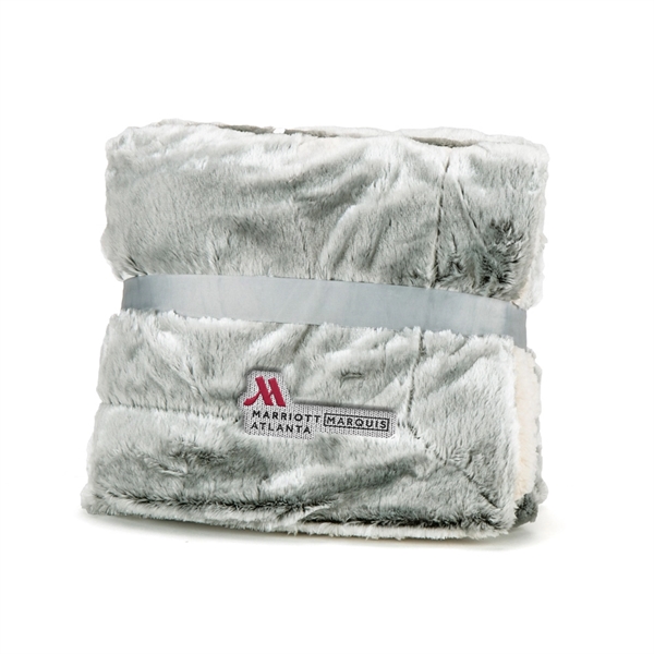 Velvet Sherpa blanket packaged with gray ribbon.... from ASI 88060 Snugz/USA Inc / Sweda®