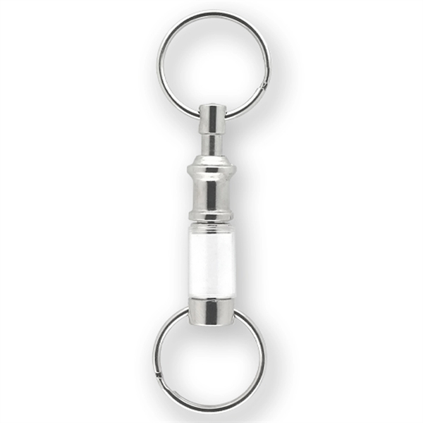 Nickel plated brass pull apart key tag with ball bearing interlock... from ASI 93520 Ventura Inc