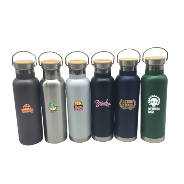 20 oz. double wall stainless steel tumbler with bamboo lid with... from ASI 37218 Athena Promo (tm)