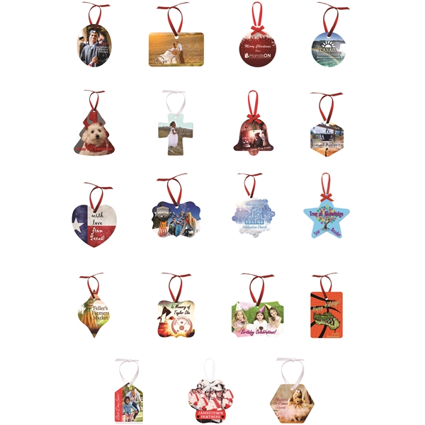 2 sided custom printed aluminum ornaments.... from ASI 92531 Unique Custom Products / UCP