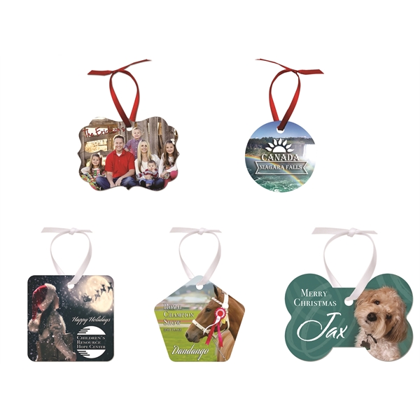 1 sided custom printed aluminum ornaments.... from ASI 92531 Unique Custom Products / UCP