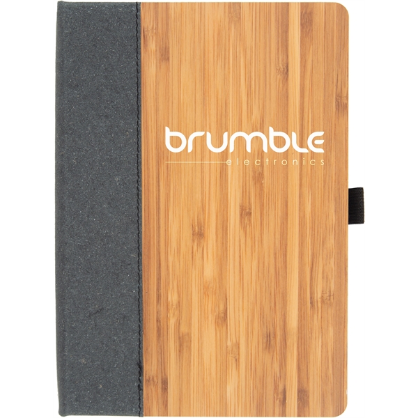 Bamboo and Leather casebound covers, 1-color screen-print, 80 sheets paper, ribbon... from ASI 91340 Journalbooks/Timeplanner Calendars