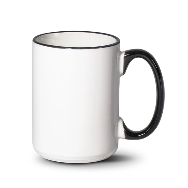 The Clancy ceramic mug, glazed in white, features a colorful... from ASI 84592 St Regis Group