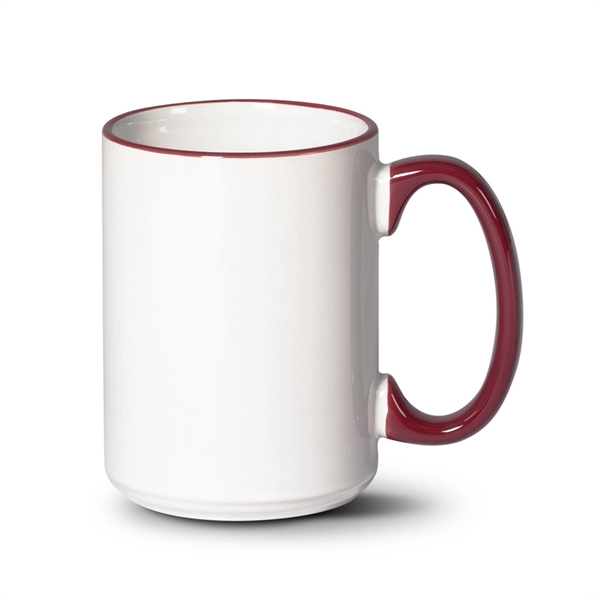 The Clancy ceramic mug, glazed in white, features a colorful... from ASI 84592 St Regis Group