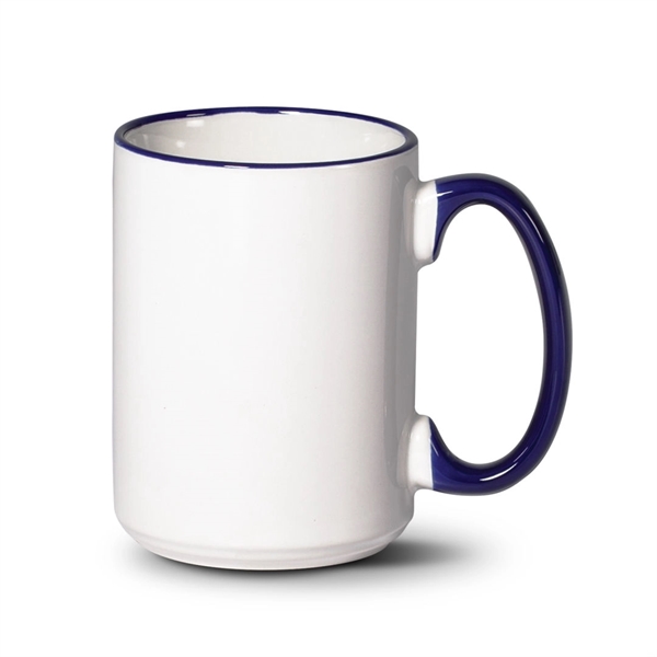 The Clancy ceramic mug, glazed in white, features a colorful... from ASI 84592 St Regis Group