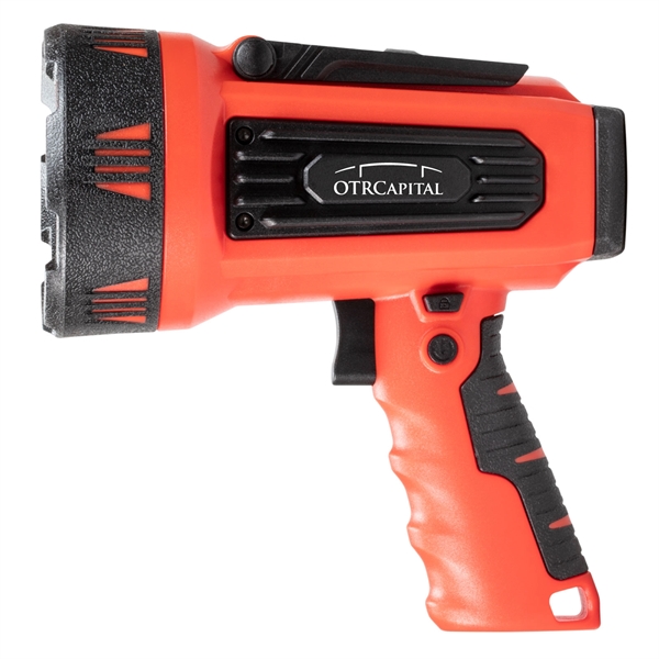 Rechargeable spotlight with a kickstand, trigger lock, 4,400mAh battery, power bank,... from ASI 84514 Safety Made