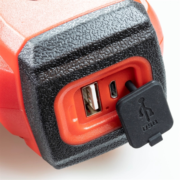 Rechargeable spotlight with a kickstand, trigger lock, 4,400mAh battery, power bank,... from ASI 84514 Safety Made