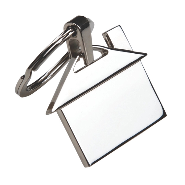 House-shaped metal keychain with laser engraving on one location... from ASI 37218 Athena Promo (tm)