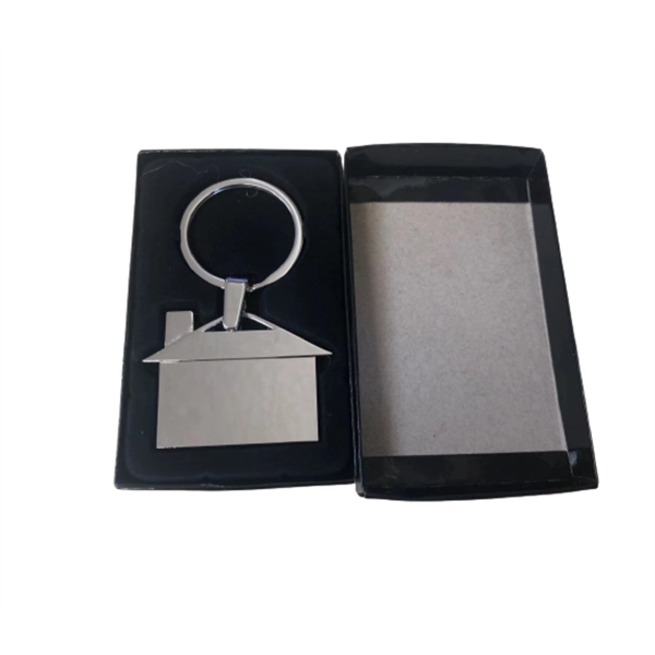 House-shaped metal keychain with laser engraving on one location... from ASI 37218 Athena Promo (tm)