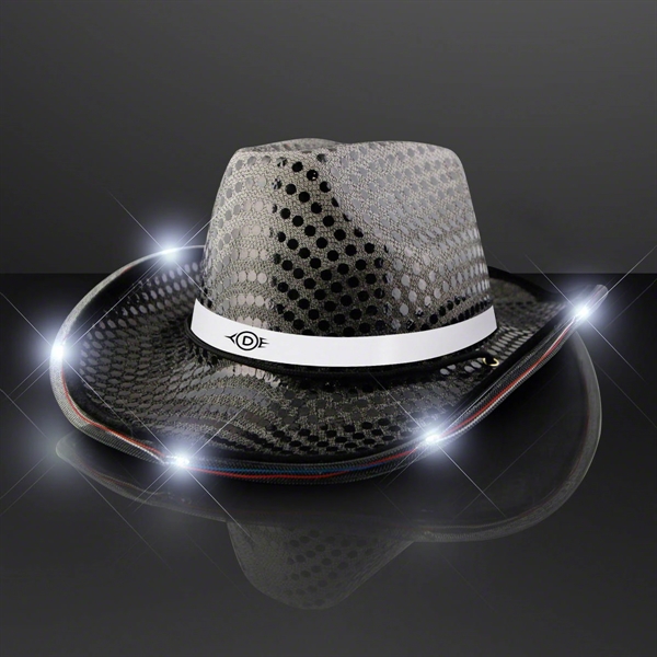Blank or imprinted. Sequin Cowboy Hat with LED Brim.... from ASI 34194 ALightPromos / Alight Promotional Products
