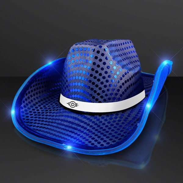 Blank or imprinted. Sequin Cowboy Hat with LED Brim.... from ASI 34194 ALightPromos / Alight Promotional Products