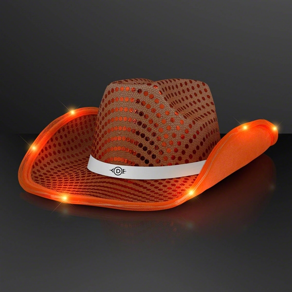 Blank or imprinted. Sequin Cowboy Hat with LED Brim.... from ASI 34194 ALightPromos / Alight Promotional Products