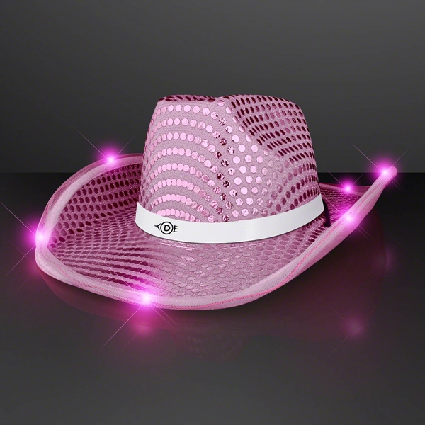 Blank or imprinted. Sequin Cowboy Hat with LED Brim.... from ASI 34194 ALightPromos / Alight Promotional Products