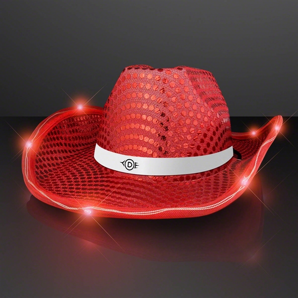 Blank or imprinted. Sequin Cowboy Hat with LED Brim.... from ASI 34194 ALightPromos / Alight Promotional Products