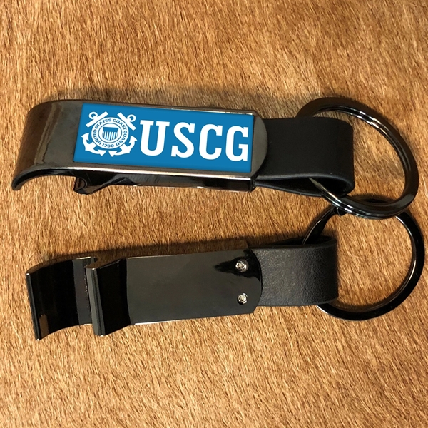 Chrome bottle opener with a heavy-duty split ring and gel coating... from ASI 63073 Openers.Beer