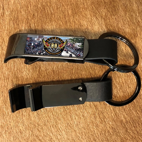 Chrome bottle opener with a heavy-duty split ring and gel coating... from ASI 63073 Openers.Beer