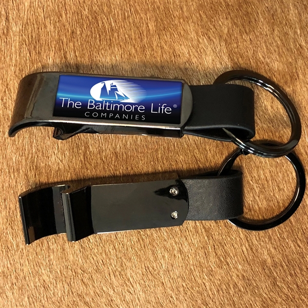 Chrome bottle opener with a heavy-duty split ring and gel coating... from ASI 63073 Openers.Beer