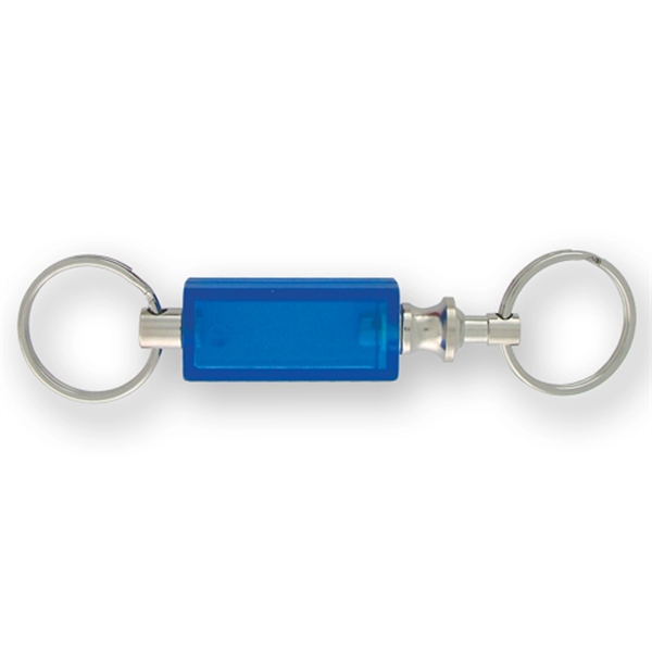 Rectangular design, plastic with metal construction, pull apart key tag.... from ASI 93520 Ventura Inc
