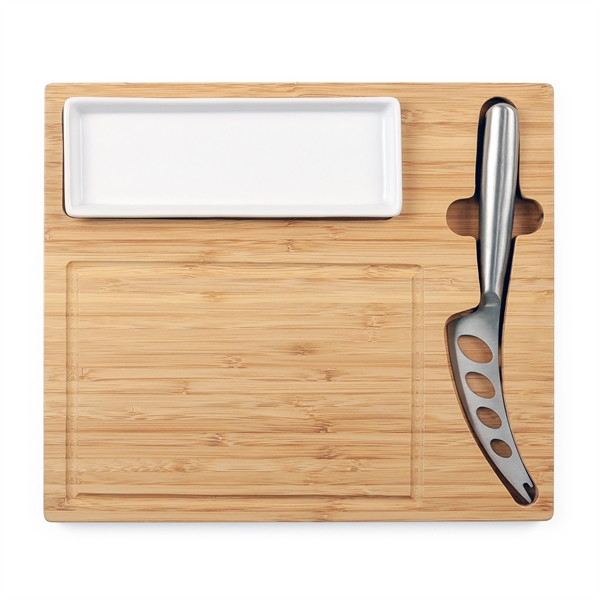 Bamboo cheese server set, with knife, cracker dish and cutting board.... from ASI 99030 Zipline / Zipline®