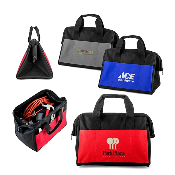 Polyester zippered work tool bag. 600D Polyestser with internal framing and... from ASI 31517 Admart Products / Admart Line