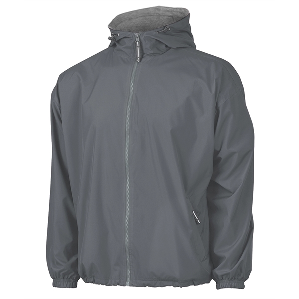 Adult wind and water-resistant jacket with oxford gray jersey lining and... from ASI 44620 Charles River Apparel