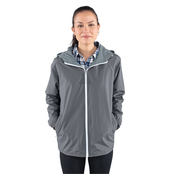 Adult wind and water-resistant jacket with oxford gray jersey lining and... from ASI 44620 Charles River Apparel