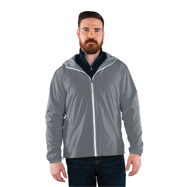Adult wind and water-resistant jacket with oxford gray jersey lining and... from ASI 44620 Charles River Apparel