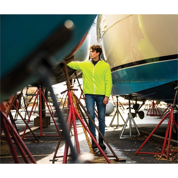 Adult wind and water-resistant jacket with oxford gray jersey lining and... from ASI 44620 Charles River Apparel