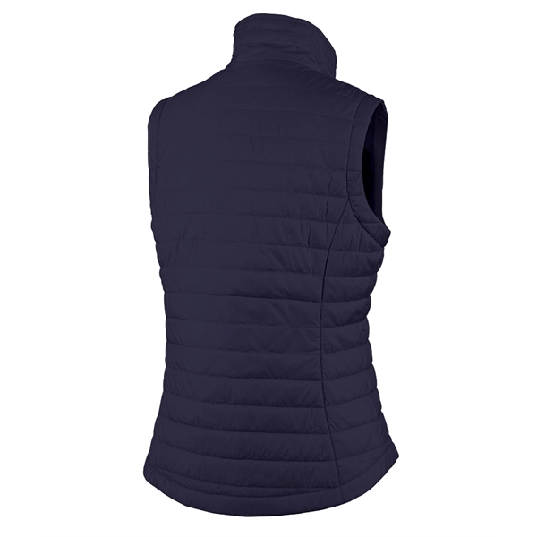 Women's quilted vest with stand-up collar and chin guard.... from ASI 44620 Charles River Apparel