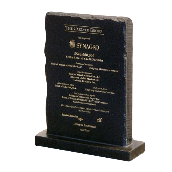 Chiseled rectangle shape desk award. Made from recycled materials.... from ASI 89860 StoneyCreek / StoneyCreek®