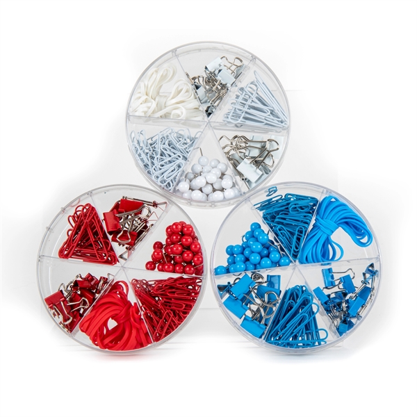 Desk accessories kit with binder clips, paper clips, push pins and... from ASI 88060 Snugz/USA Inc / Sweda®