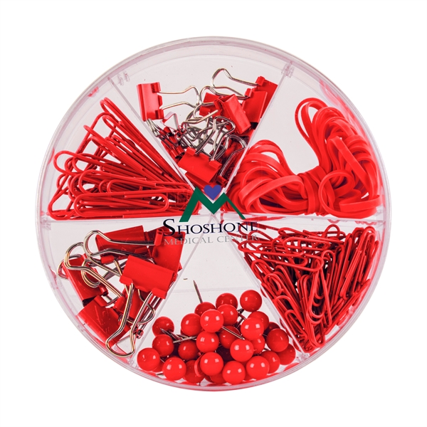 Desk accessories kit with binder clips, paper clips, push pins and... from ASI 88060 Snugz/USA Inc / Sweda®