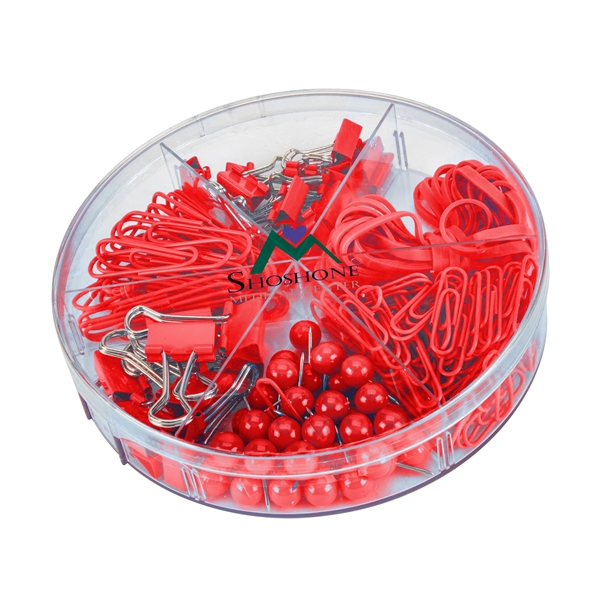 Desk accessories kit with binder clips, paper clips, push pins and... from ASI 88060 Snugz/USA Inc / Sweda®