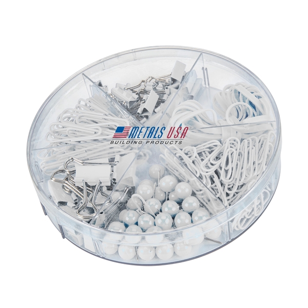 Desk accessories kit with binder clips, paper clips, push pins and... from ASI 88060 Snugz/USA Inc / Sweda®