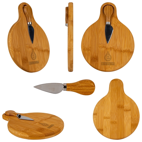 Small bamboo cutting board with cheese knife.... from ASI 88060 Snugz/USA Inc / Sweda®