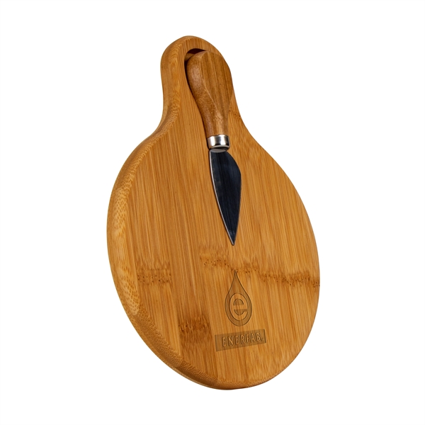 Small bamboo cutting board with cheese knife.... from ASI 88060 Snugz/USA Inc / Sweda®