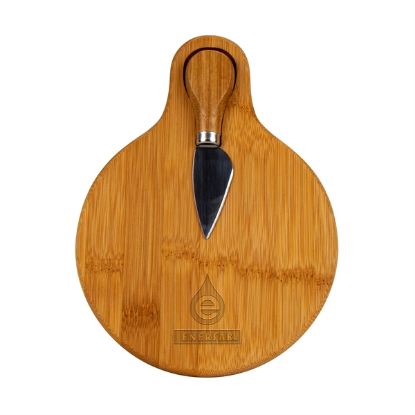 Small bamboo cutting board with cheese knife.... from ASI 88060 Snugz/USA Inc / Sweda®