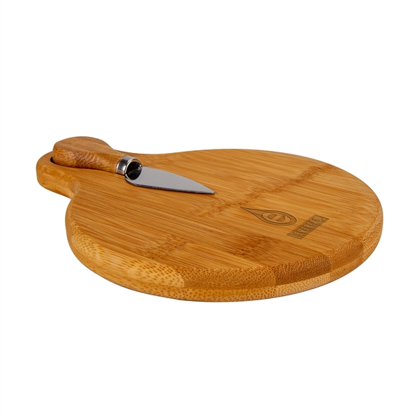 Small bamboo cutting board with cheese knife.... from ASI 88060 Snugz/USA Inc / Sweda®