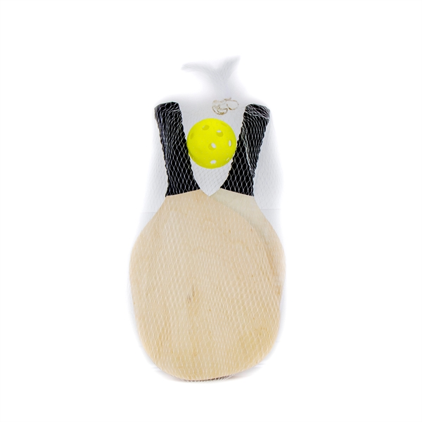 Pickleball set with two imprinted wooden paddles, ball and mesh pouch.... from ASI 88060 Snugz/USA Inc / Sweda®