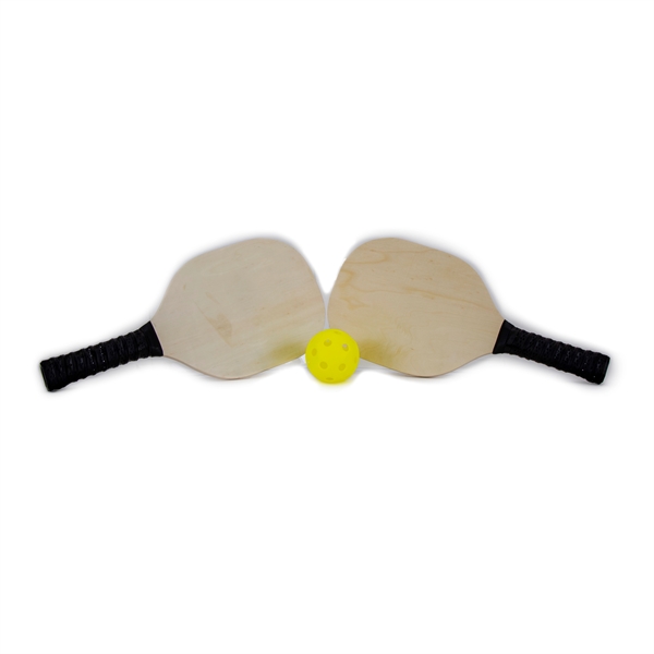 Pickleball set with two imprinted wooden paddles, ball and mesh pouch.... from ASI 88060 Snugz/USA Inc / Sweda®