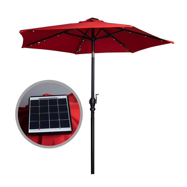 7' umbrella with solar-charged LED lights on the inside of the... from ASI 76730 Peerless Umbrella Co Inc / Threads By Peerless
